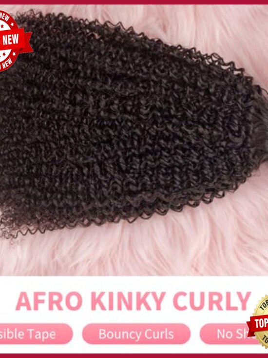 14 Inch Tape In Human Hair Extensions Afro Kinky Curly 40 Pieces main image 6